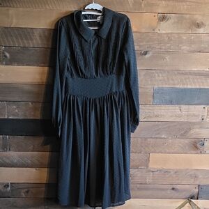 Unique Vintage Black Long Sleeve Dress